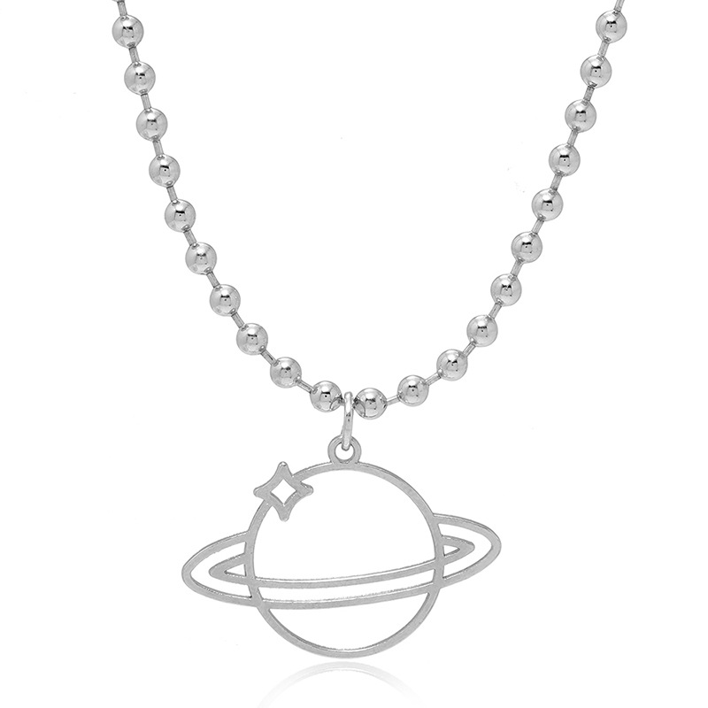 Fashion Simple Punk Hip-hop Style Hollow Universe Planet Necklace display picture 4