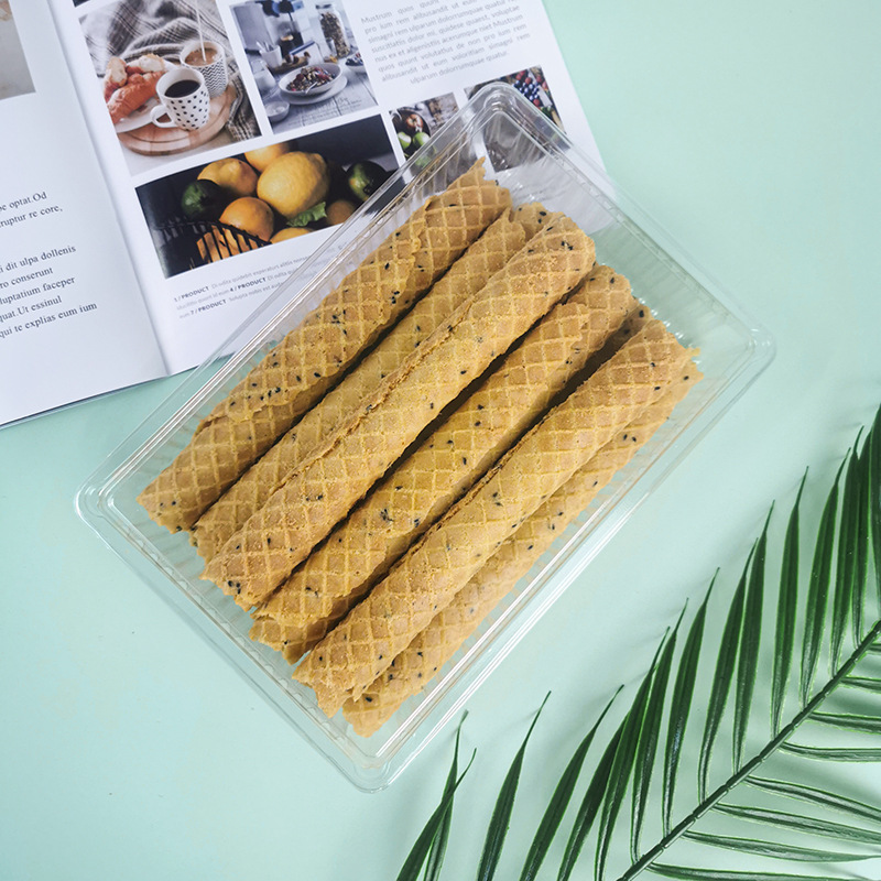 一次性透明塑料防潮密封方形蛋糕千层散装食品打包盒子饼干包装盒