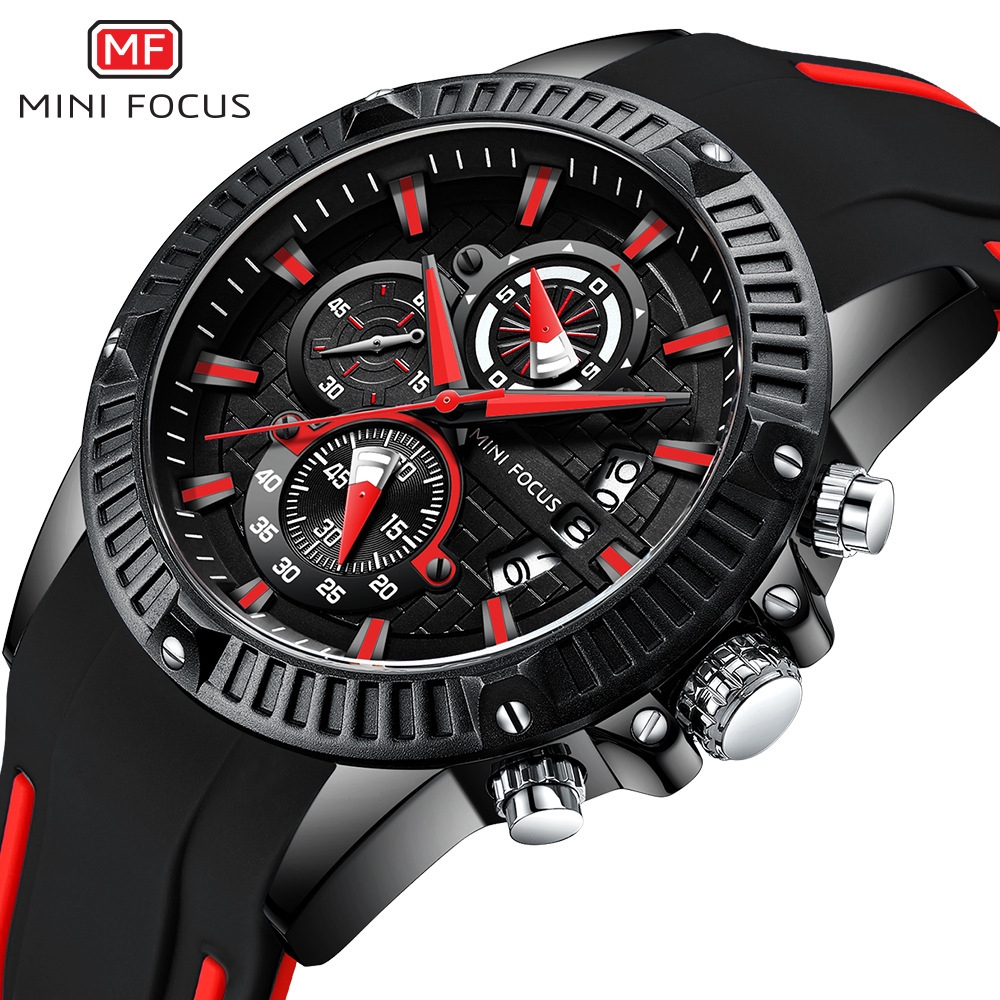Minifocus Multifunctional Watch Men's Watch Waterproof Quartz Watch Cross-Border Fashion Sports Watch 0244g