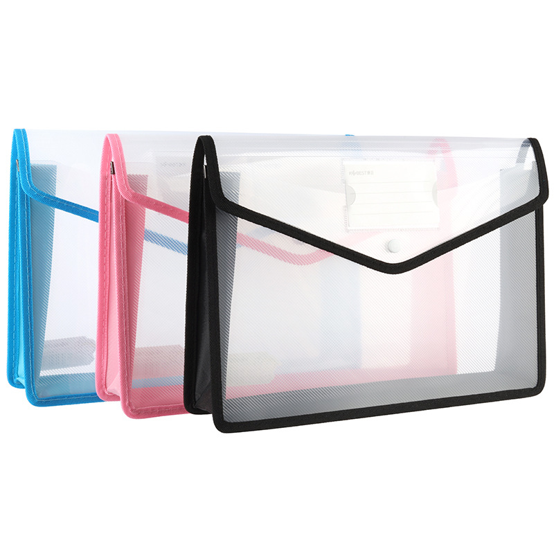 Bolsa de archivo transparente Kangbai A4 horizontal Tridimensional de gran capacidad bolsa de almacenamiento de papel de prueba de estudiante bolsa de archivo de datos A3