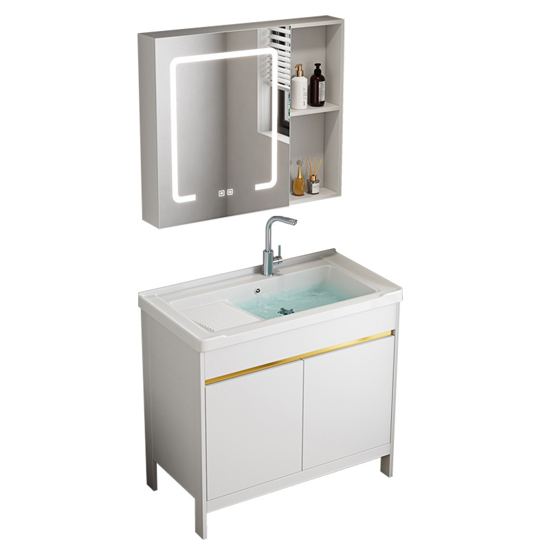 gabinete de baño tipo piso lavabo balcón lavabo gabinete combinado espacio de aluminio lavabo con tablero de fricción lavabo
