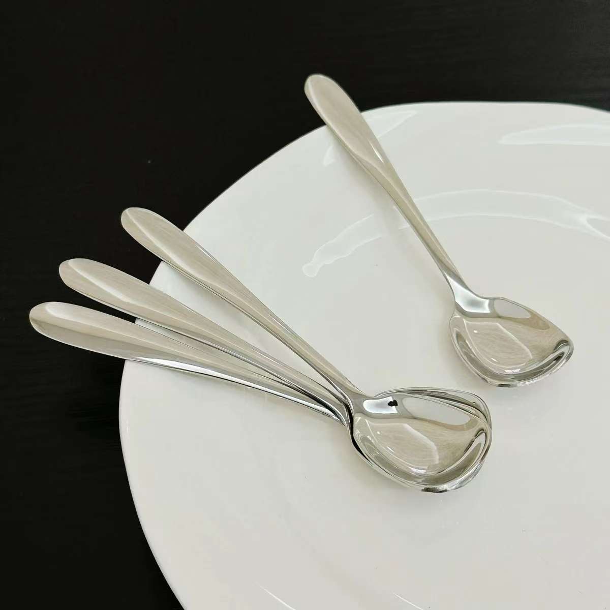 Cuchara de café cuadrada de acero inoxidable para postres_voghion.com