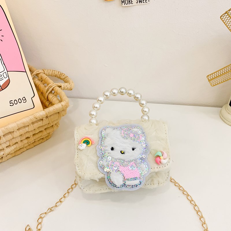Nuevo bolso de chicas moda lindo caricatura peluche niños un hombro princesa mochila bolso en línea niña pequeña bolsa