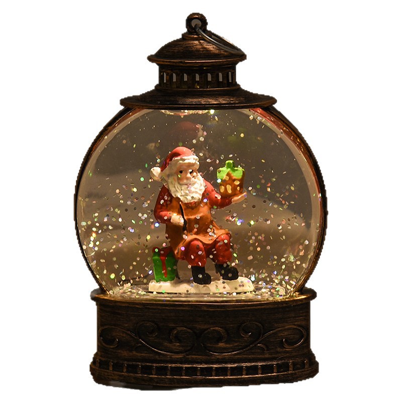 Decoración de Navidad luminosa interior nieve lámpara de viento regalo de Navidad mano regalo de Santa inyección de agua lámpara de noche