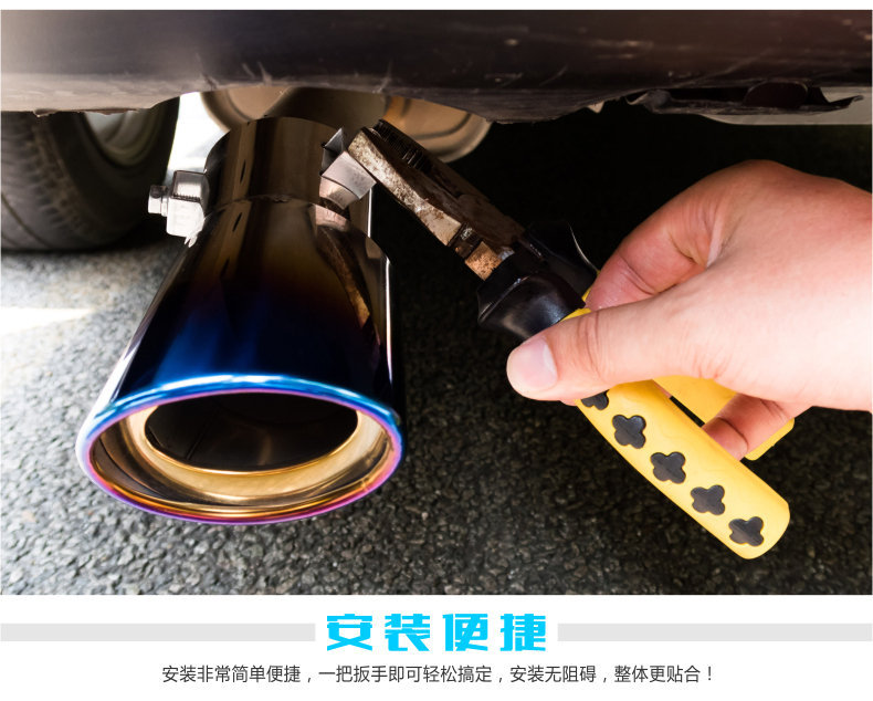 Car Exhaust Modification Universal Stainless Steel Muffler Tailpipe Cover Decoration Single/Double Exhaust Pipe Universal Tailpipe Direct Sale