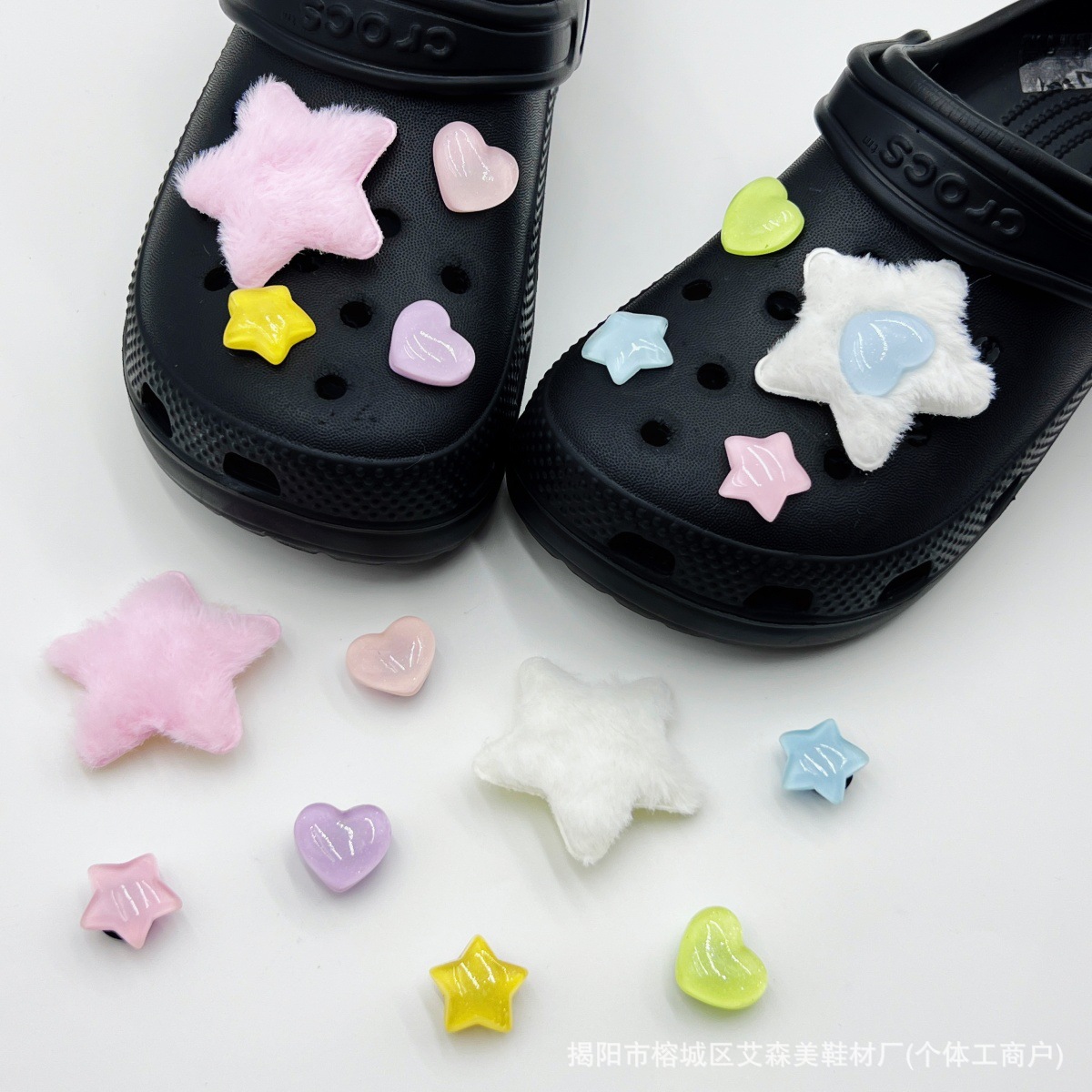 Estrellas plateadas ajuste agujero agujero perdido zapatos decorativos accesorios DIY extraíbles accesorios de flores hebillas de zapatos accesorios tridimensionales
