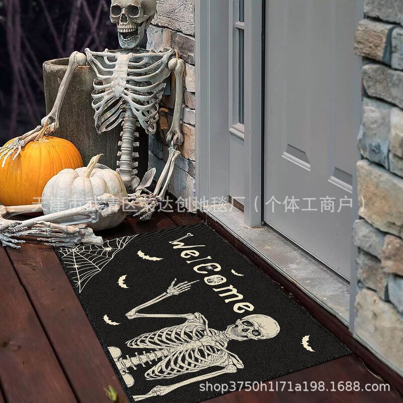 Amazon Temu ハロウィンゴーストフロアマット、汚れにくい玄関ドアマット、バスルーム吸収性フットマット、リビングルーム装飾フロアマット|undefined