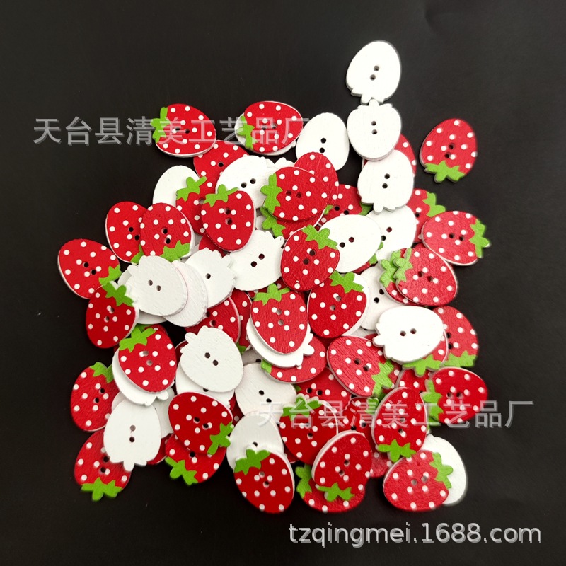 17*22mm rojo fresa en forma de color hebilla de madera accesorios de ropa para niños hebilla de dibujos animados 100 piezas por paquete