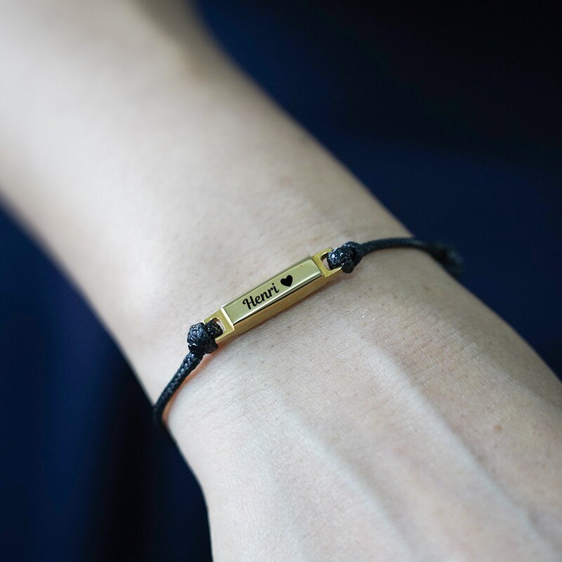 Amazon European and American New DIY Name Anniversary Laser Engraving Bracelet Hand-Woven Wax Thread Men's and Women's Bracelets