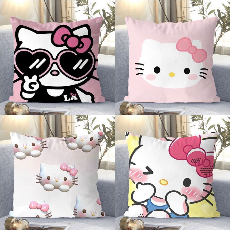 Hello Kitty, almohada de gato, Hello Kitty, almohada de corazón de niña, almohada de respaldo de dormitorio de estudiantes.