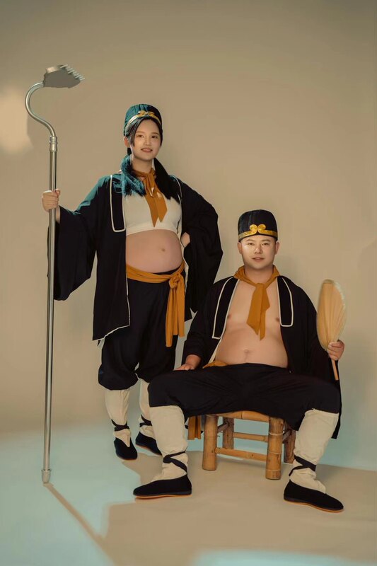022 Photo Studio Funny Annual Party Tang Seng Journey to the West Photography Costume Pig Bajie Sun Wukong Maternity Photo Outfit 022 Photo Studio Funny Annual Party Tang Seng Journey to the West Photography Costume Pig Bajie Sun Wukong Maternity Photo Outfit