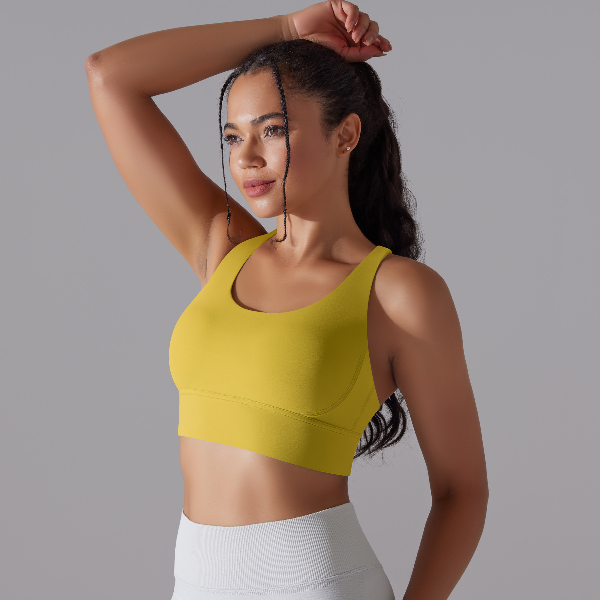 127g Weight Sleeveless Sleeve Length Nylon, Spandex Fabric Type Short Top Length Halter Crisscross Tank Tops Type Fitness, Yoga Occasion U Neck Neckline Solid Color Pattern Sports Style Sports Solid Color Nylon Spandex U Neck Active Tops Halter Crisscross Tank 111