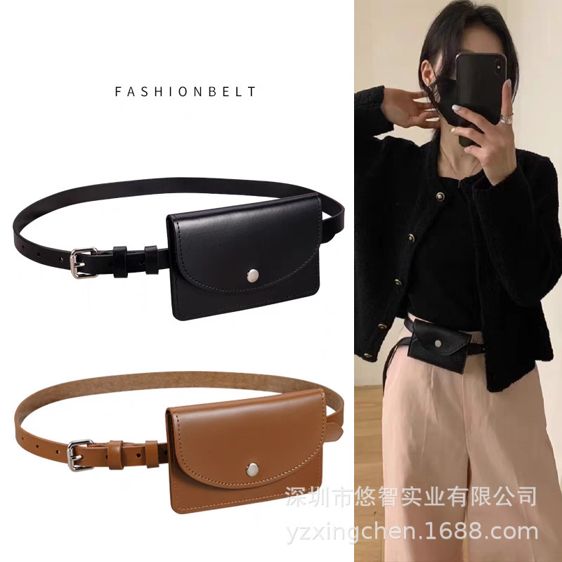 South Korea's Dongdaemun Waist Bag New Versatile Simple Pure Color Fashion Belt Bag Daily Work Clothing Style with Shirt Bag