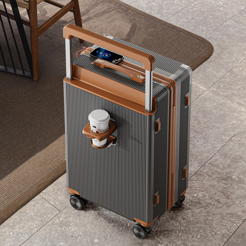 New Luggage Suitcase 20 Inch Carry On With Wide Pull Rod Shock Absorbing Brake Large Capacity Combination Lock Travel Bag_voghion.com