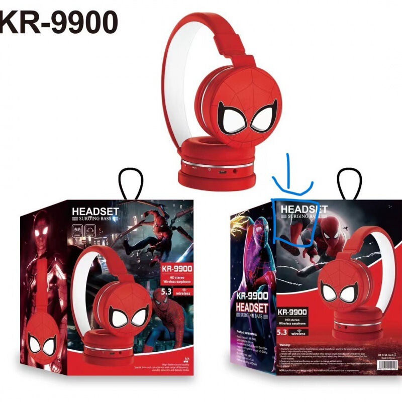 KR9900 Bluetooth Headset Wireless Foreign Trade Cartoon Folding Stereo Subwoofer Headset Factory Outlet