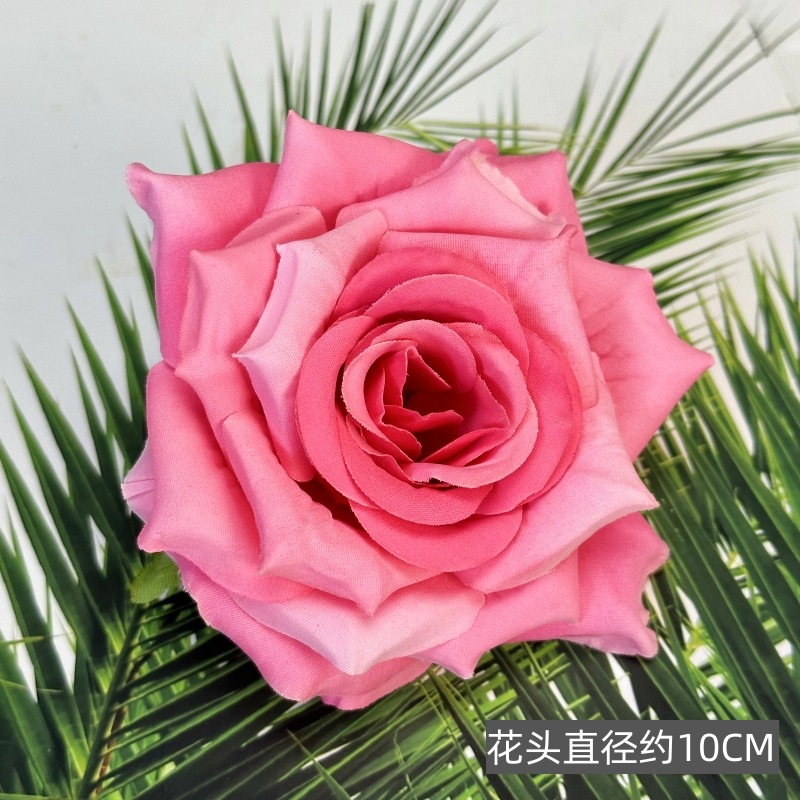 Franela artificial flor Rosa cabeza ramillete rojo boda flor pared tiro apoyos flor artificial arco flor artificial al por mayor