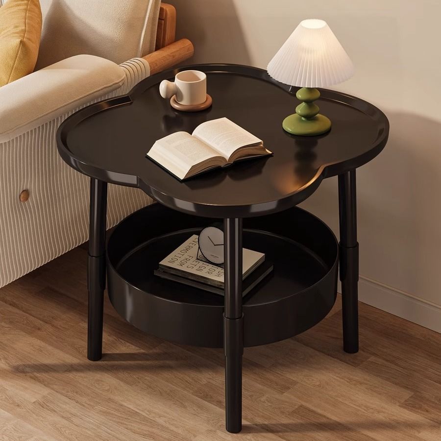 심야 검정 네잎 클로버 커피 테이블 두꺼운 PE 내압 모델