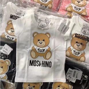 Футболка MOSCHINO с коротким рукавом и мишкой унисекс ранняя весна