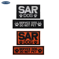 SAR service dog rescue service dog embroidery patch, search dog harness back strap chest strap character sticker