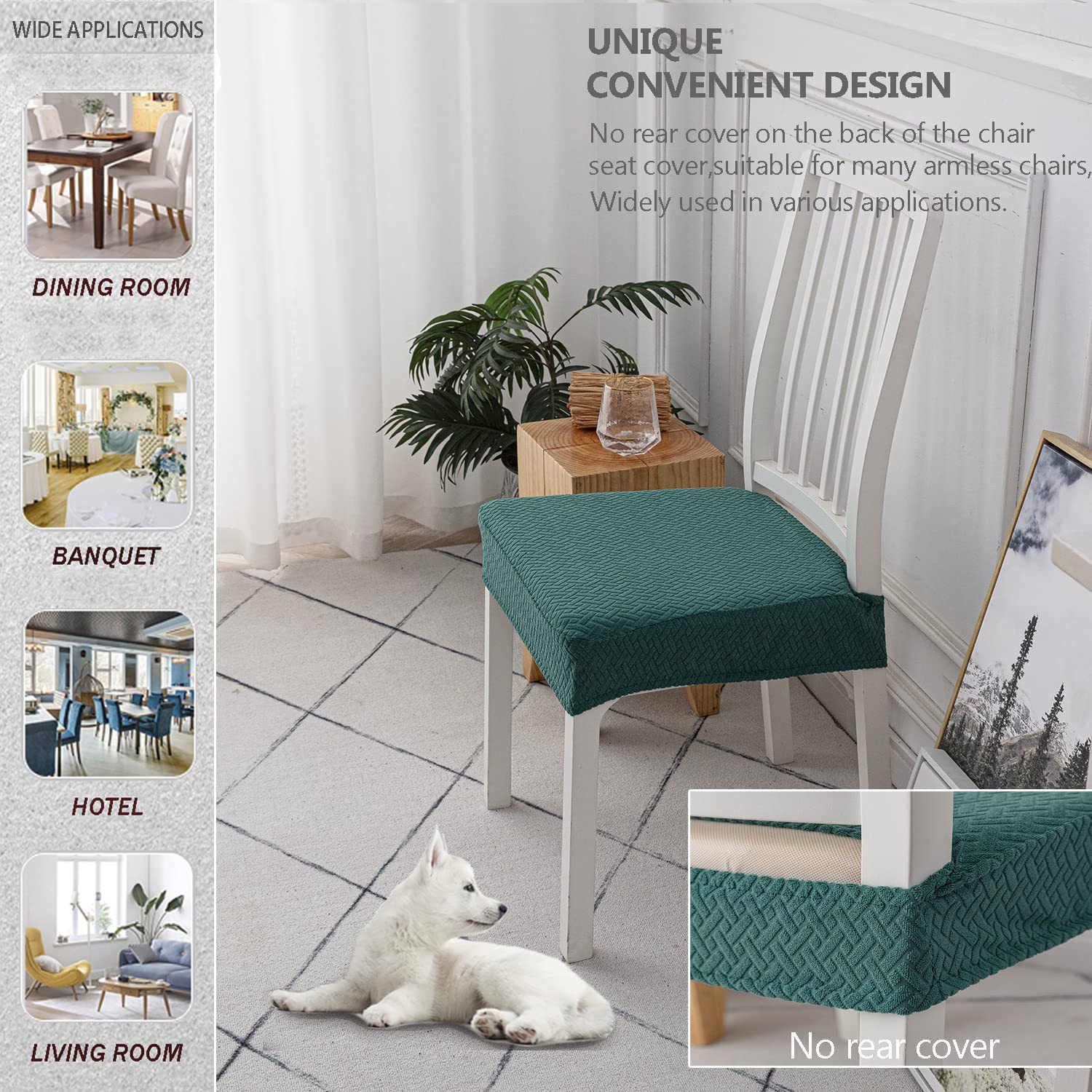 Funda de cojín de silla impermeable jacquard a cuadros largos cuatro estaciones cubierta de silla universal de una pieza cubierta de cojín de silla de hotel