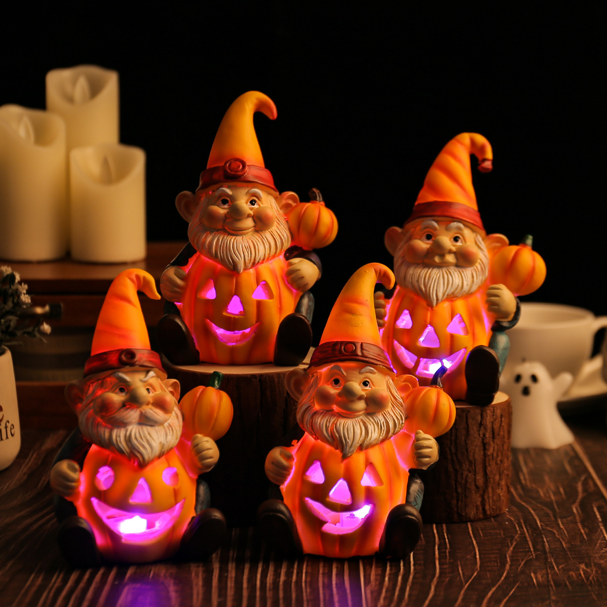 Hem & Trädgård pumpa gammal man troll lysande ornament roman trädgård dvärgdekoration harts hantverk ornament_voghion.com