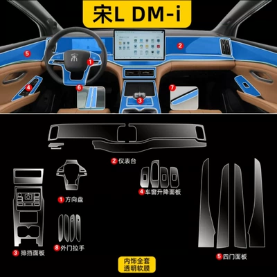 instrument panel, navigation screen, gear shift, Car interior film - song-l-dmi-full-set-of-screen-protectors-without-screen