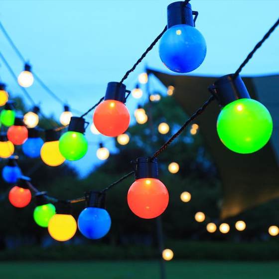 Outdoor Camping Atmosphere Light Solar Ball Light String Lantern String Lantern Sky Curtain Tent Decoration Waterproof Night Market Stall