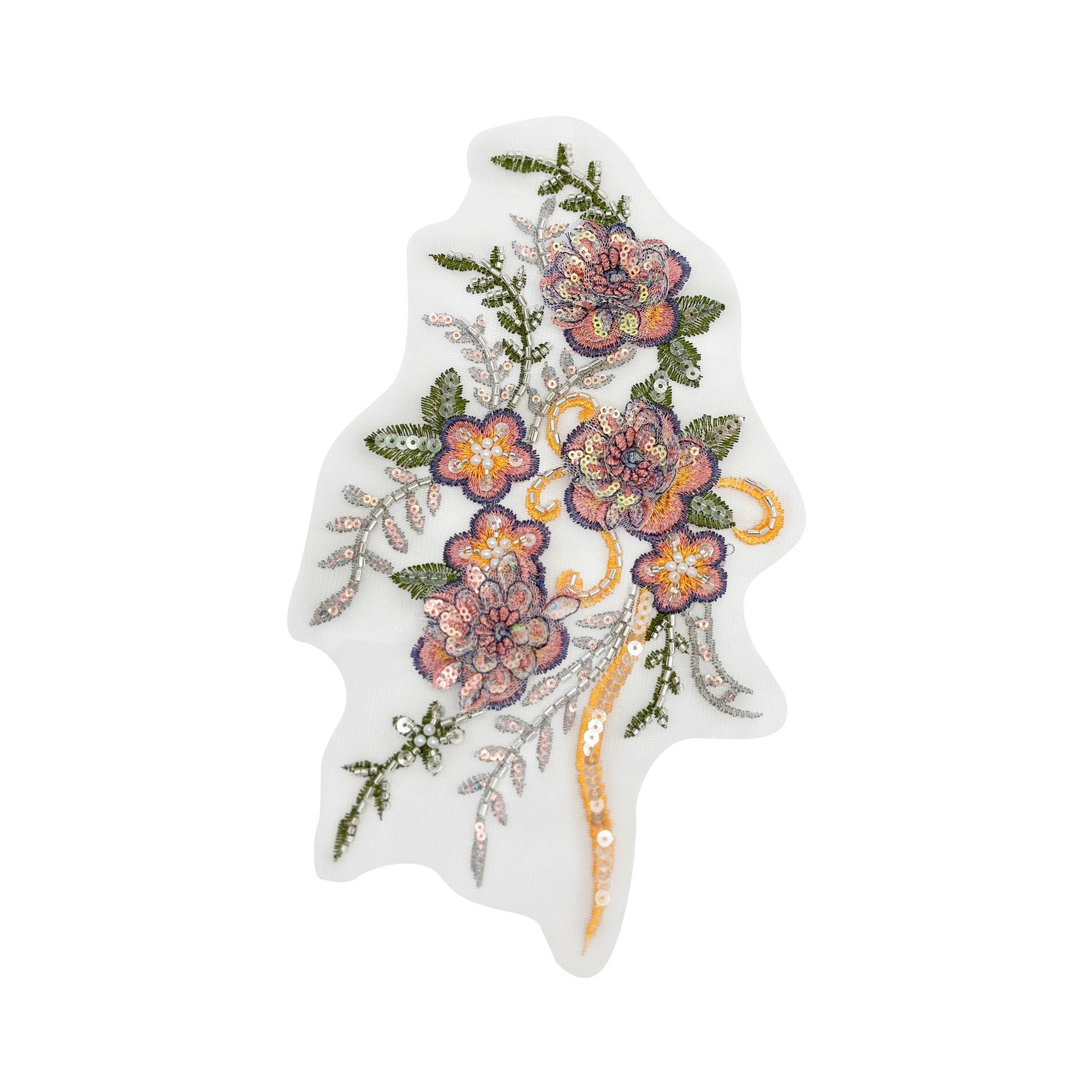 Color tridimensional bordado floral tela pegatina malla fondo lentejuelas artesanía decoración flor ropa accesorios de boda bricolaje image 9