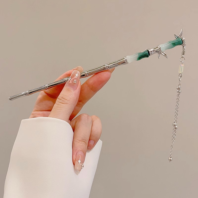 Horquilla de estilo antiguo nuevo estilo chino de alta gama Hanfu tocado estilo nacional borla horquilla paso a paso borla parte posterior de la cabeza horquilla hembra