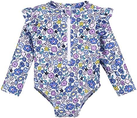Traje de baño para niños, manga larga para mujer, estampado de frutas, bebé de una pieza, niño pequeño, mediano, niña, Amazon, venta al por mayor de estilo explosivo transfronterizo