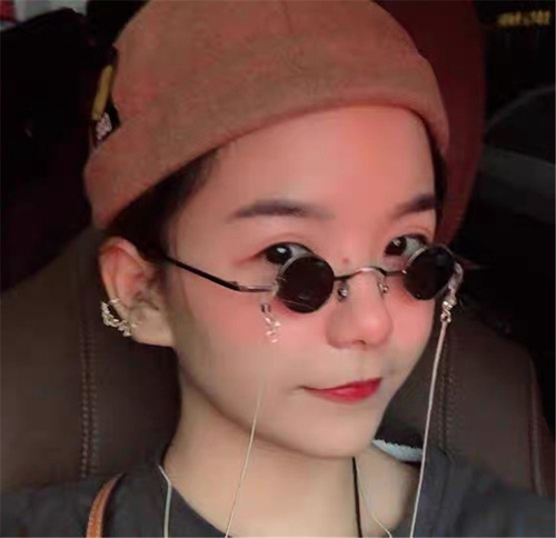 Punk round sunglasses, prince glasses, retro sunglasses for men and women, ultra-small frame, traitor, hip-hop concave shape