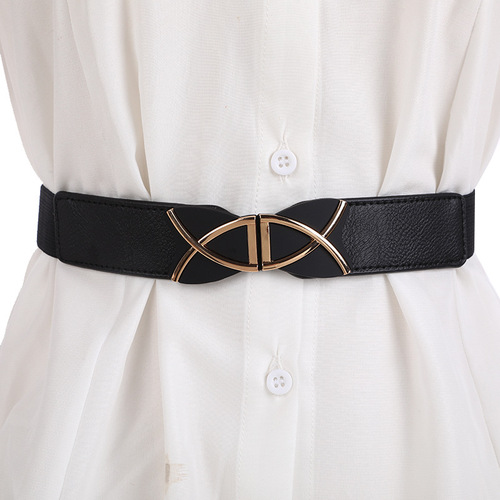 Factory Special Sale New Fashion Women Stretch Wide Waist Closed Collar Down Jackets Sweaters Dresses Elastic Decorative Belts