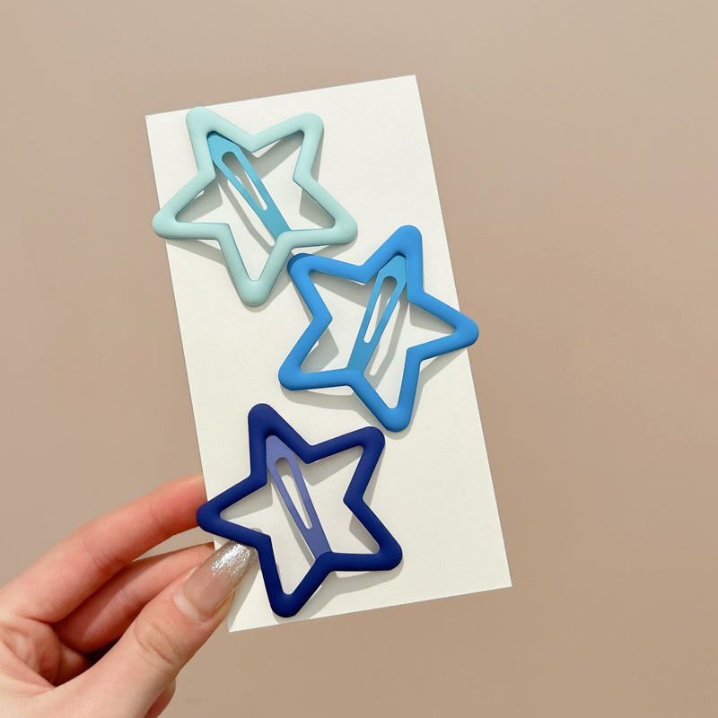 Horquilla de estrella colorida de dopamina, accesorio para el cabello para niños, horquilla con clip de flequillo lateral bonito para niñas, adorno para el cabello con clip BB.