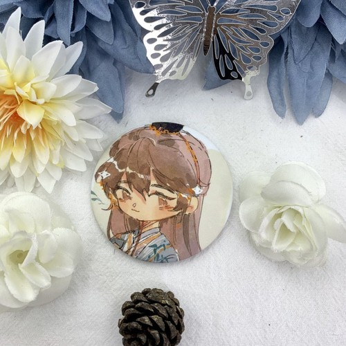 Code Name Kite Sand-Rubbed Pin Sun Ce Liu Bian Fu Rong Yang Xiu Yuan Ji Ma Kou Tie Ba Ji Breastpin Fine Flash Brooch