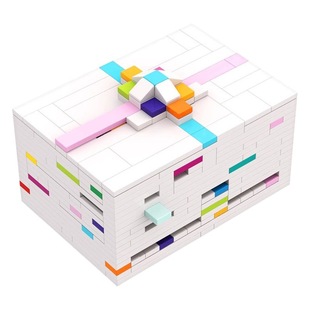 MOC building blocks compatible with Lego C7354 Christmas gift card box-white puzzle box puzzle building blocks gift