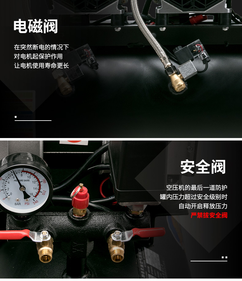 Hurricane 3Kw High-Pressure Air Pump Bass Oil-Free Air Compressor Spray Paint Woodworking Air Compressor Air Pump