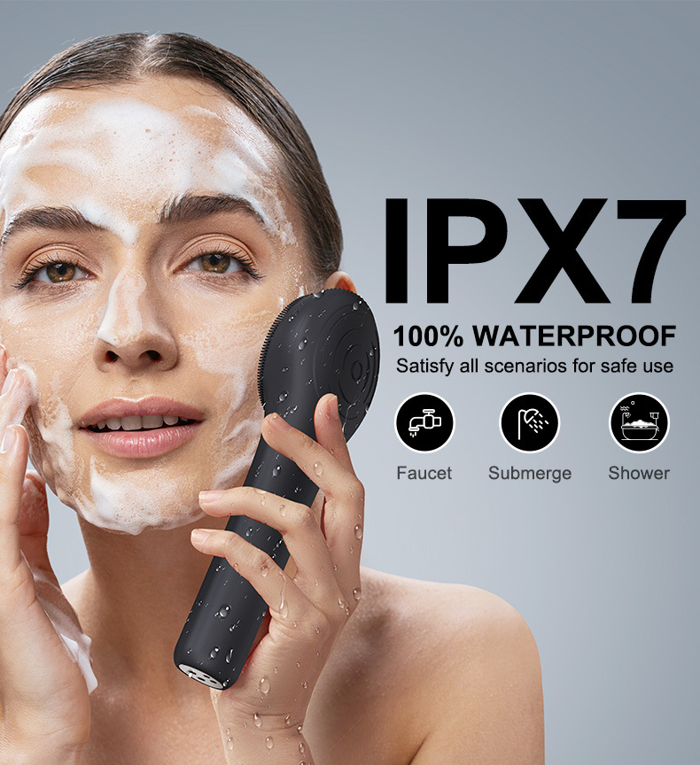 New Temperature Sensing Silicone Facial Cleansing Brush/Cross-Border Hybrid Facial Cleansing Brush