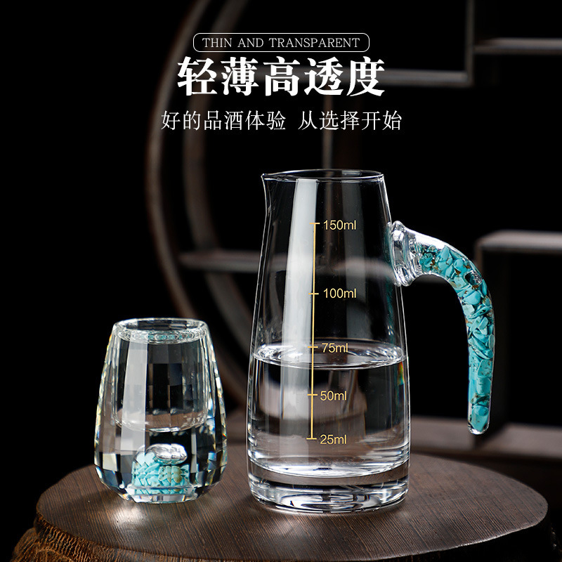 彫刻水滴杯創意水晶ガラス金箔白杯烈杯卸売り代理茅台杯源メーカー|undefined