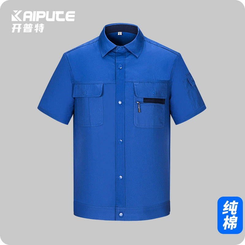 Трансграничная летняя хлопчатобумажная рабочая одежда с короткими рукавами