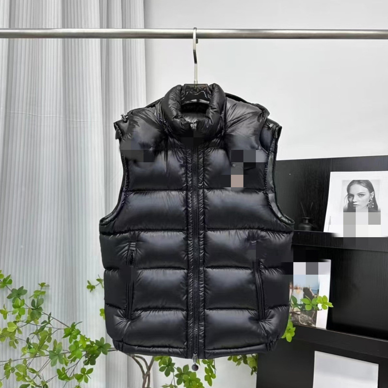 Mengkou Hooded down Vest Maya Vest Autumn and Winter Unisex White Goose down Solid Color Personalized Jacket Mengkou Hooded down Vest Maya Vest Autumn and Winter Unisex White Goose down Solid Color Personalized Jacket