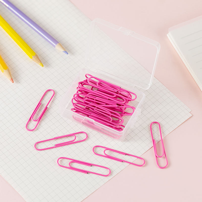 1 Piece Solid Color Learning School Plastic Metal Preppy Style Sweet Paper Clip display picture 7