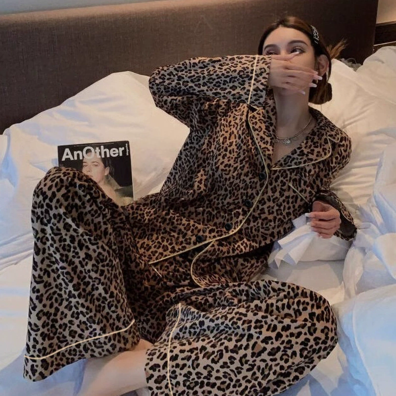 Autumn pijama, thin long-sleeve, set, oversize, internet celebrity