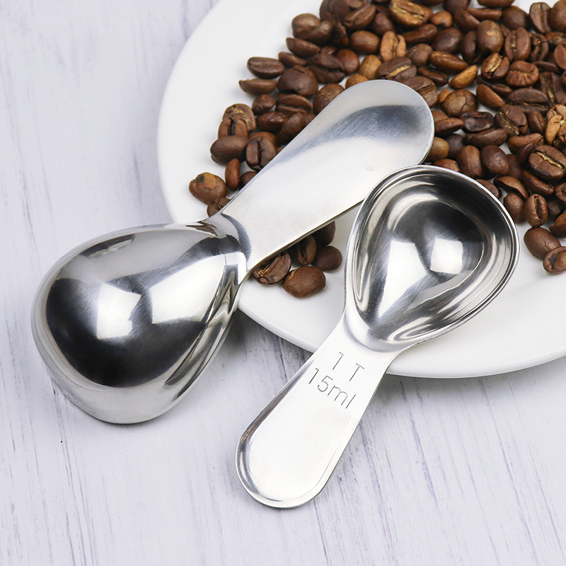 Kaffemått i rostfritt stål med skala två delar_voghion.com