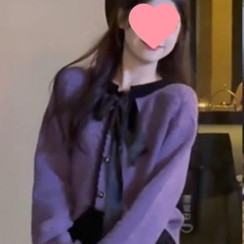 秋冬穿搭高级感套装女2025新款温柔撞色蝴蝶结毛衣百搭短裙两件套|undefined