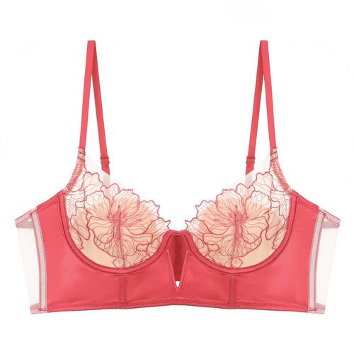 European and American palace French hollow sexy pure lust vest long fishbone bra thin underwear set factory wholesale