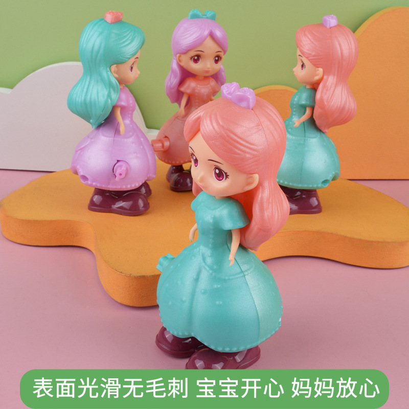 Winding Clockwork princesa niña juguete de dibujos animados lindo salto niña niños educativos muñeca fuente la fábrica al por mayor