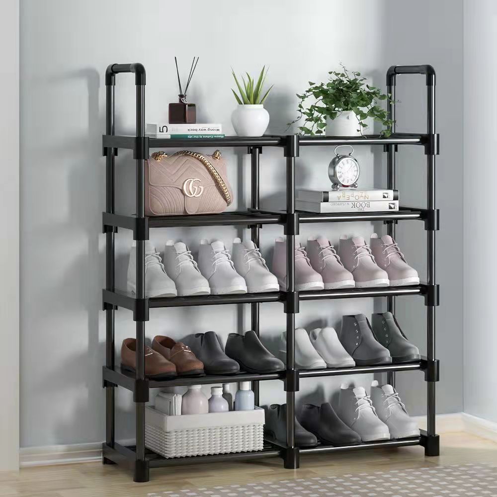 Simple shoe rack reinforcement storage cabinet assembly multi-layer home student dorm single and double row shoe rack entrance small shoe rack