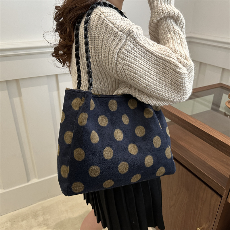 Casual relajado gran capacidad bolso de lana para mujeres 2024 nuevo otoño invierno viaje mochila bolso de mano bolsa de mano