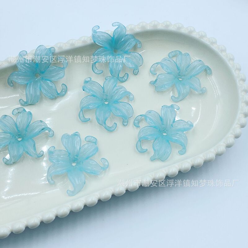 Popular Jelly Acrylic Iris Flower Ocean Flower DIY Handmade Vintage Hairpin Flower Base Shoe Buckle Accessory Material Kit