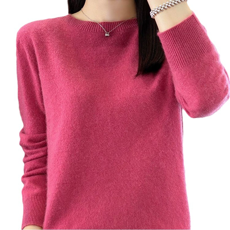 Осенне-зимняя новая одежда первой линии, женский свитер с круглым вырезом и длинными рукавами, Модный пуловер Joker, Базовая рубашка, оптовая продажа